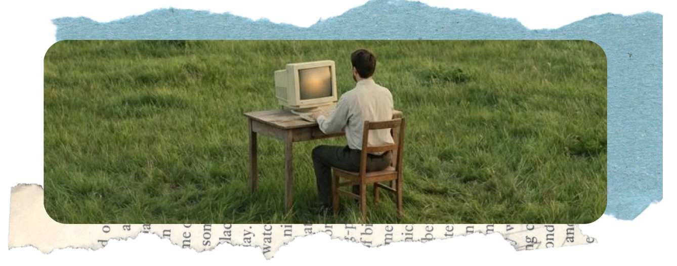 Pessoa trabalhando em um campo aberto